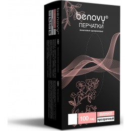 Перчатки виниловые Benovy Vinyl  (100 штук в упаковке)