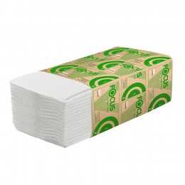 Бумажные полотенца листовые Focus Eco 5049978 V-сложения 1-слойные 15 пачек по 250 листов