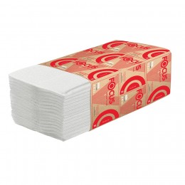 Бумажные полотенца листовые Focus Premium 5049977 V-сложения 2-слойные 15 пачек по 200 листов