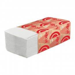 Бумажные полотенца листовые Focus Premium 5049974 V-сложения 2-слойные 15 пачек по 200 листов