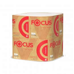 Салфетки для диспенсера V-сложения Focus Premium 5049941 2-слойные 15 пачек по 200 листов