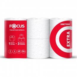 Туалетная бумага в рулонах Focus Extra 5067596 6 рулонов по 48 м