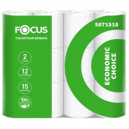 Туалетная бумага в рулонах Focus Economic Choice 5071518 12 рулонов по 15 м