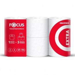 Туалетная бумага в рулонах Focus Extra 5042265  6 рулонов по 48 м