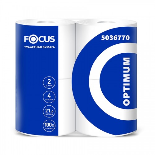 Туалетная бумага в рулонах Focus Optimum 5036770 4 рулона по 22 м