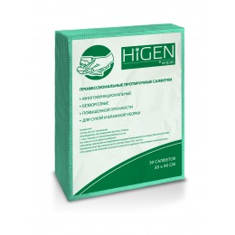 Нетканые протирочные салфетки повышенной прочности Higen Wipe 8476 в пачке 30 шт 