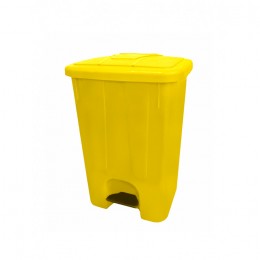 Бак желтый для отходов с крышкой и педалью для раздельного сбора мусора