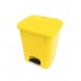 Бак желтый для отходов с крышкой и педалью для раздельного сбора мусора