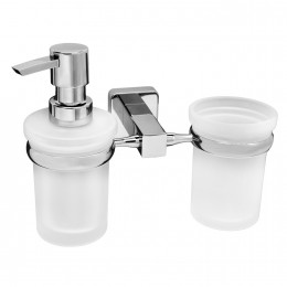 Держатель стакана для зубных щеток и дозатора для жидкого мыла WasserKRAFT Lippe K-6589