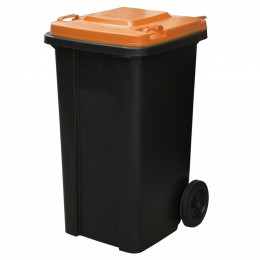 Мусорный контейнер 120 л. пластиковый для раздельного сбора мусора на колесах с крышкой и ручкой 