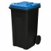 Контейнер бак мусорный 120 л. пластиковый для раздельного сбора мусора на колесах с крышкой и ручкой 