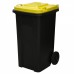 Мусорный контейнер бак 120 л. пластиковый для раздельного сбора мусора на колесах с крышкой и ручкой 