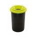 Бак мусорный для раздельного сбора отходов черная емкость и зеленая воронкообразная крышка