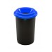 Контейнер для раздельного сбора мусора черная емкость и синяя воронкообразная крышка