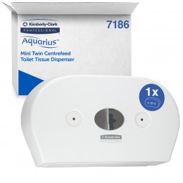Диспенсер двойной для туалетной бумаги с центральной вытяжкой из пластика белый Kimberly Clark Professional Scott Control Mini Twin 7186