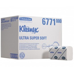 Полотенца бумажные листовые Kimberly Clark Super Soft 6771 Z-сложения 3-слойные премиум-класса - 30 пачек по 96 листов