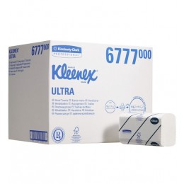 Полотенца бумажные листовые Kimberly Clark Kleenex Ultra 6777 H2 Z-сложения 2-слойные в пачке по 124 листа