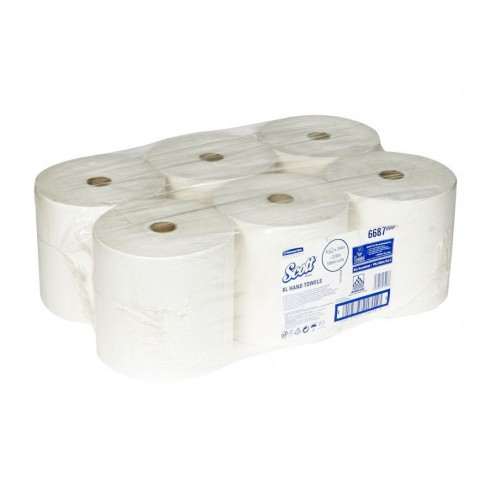 Полотенца бумажные в рулоне Kimberly Clark Scott XL 6687 1-слойные в рулоне по 354 метров