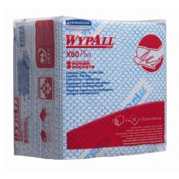 Протирочные салфетки листовые Kimberly-Clark WypAll X80 Plus 19139 1-слойный 8 пачек по 30 листов, синий