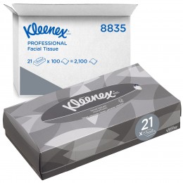 Салфетки косметические для лица Kimberly Clark Professional Kleenex 8835 К1 22х19 2-слойные 21 пачка по 100 листов