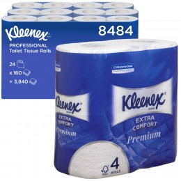 Туалетная бумага рулонная Kimberly-Clark Kleenex Premium Extra Comfort 8484 4-слойная 24 рулона по 19,2 м