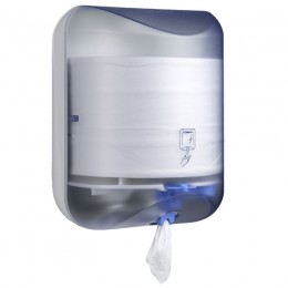 Диспенсер для туалетной бумаги в рулонах с центральной вытяжкой Пластик ABS Merida Mini BJB701 Голубой (Прозрачный)