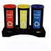 Комплект из 3 мусорных баков для раздельного сбора отходов, порошковая окраска, объем бака 34 л. 