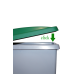 Контейнер для раздельного сбора отходов серый на колесах с зеленой крышкой с ручкой