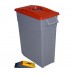 Контейнер для раздельного сбора мусора серый на колесах с красной крышкой с ручкой