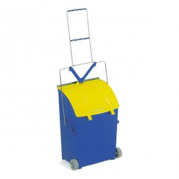 Совок TTS Cindy, для мусора, с крышкой и колесами, 35 см., 15 л. пластик, синий 00005170