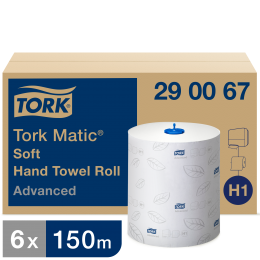 Полотенца бумажные в рулонах Tork Matic 290067 H1 2-слойные 6 рулонов в упаковке по 150 метров
