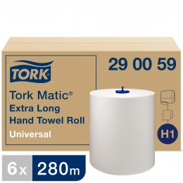 Полотенца бумажные в рулонах Tork Matic 290059 H1 1-слойные 6 рулонов в упаковке по 280 метров
