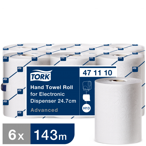 Полотенца бумажные в рулонах Tork Advanced 471110 H13 2-слойные 6 рулонов по 143 метра