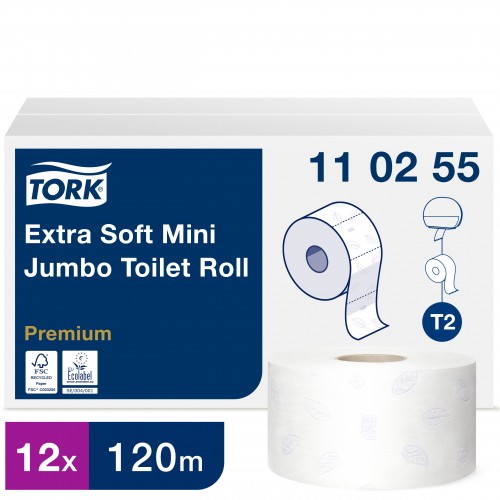 Туалетная бумага рулонная Tork 110255 3-слойная 12 рулонов по 120 м