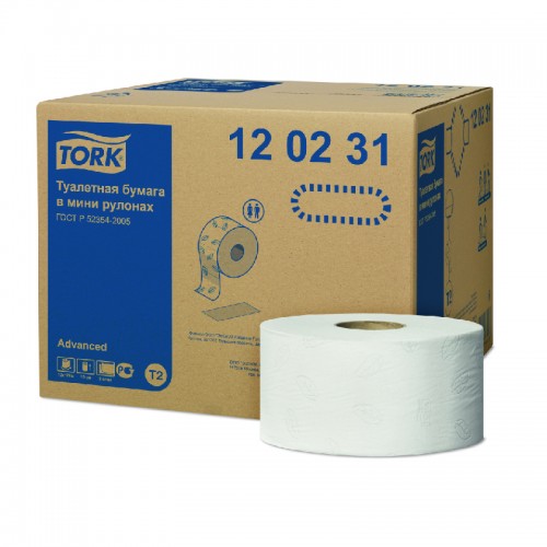 Туалетная бумага рулонная Tork 120231 2-слойная 12 рулонов по 170 м
