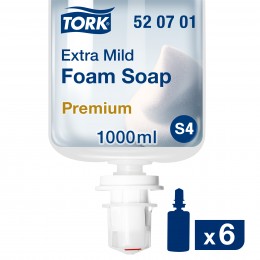 Пенное мыло в картридже Tork 520701 S4 Без запаха 1000 мл в упаковке по 6 шт