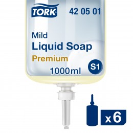 Крем мыло для рук в картридже в картридже Tork 420501 S1 Свежесть 1000 мл в упаковке по 6 шт