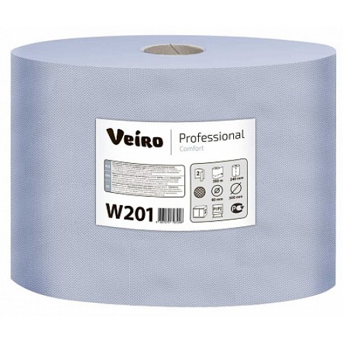Протирочная бумага рулонная Veiro Professional Comfort W201 2-слойная 2 рулона по 350 м