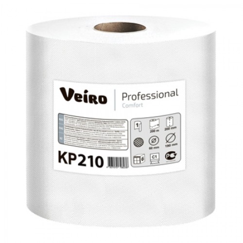 Бумажные полотенца в рулонах с центральной вытяжкой Veiro Professional Comfort KP210 C2-M2 6 рулонов по 200 м 