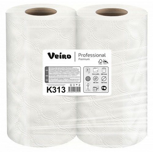 Бумажные полотенца в рулонах Veiro Professional Premium К313 20 рулонов по 18 м 
