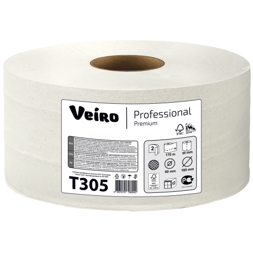Туалетная бумага в рулонах Veiro Professional Comfort Т305 Q2 12 рулонов по 170 м