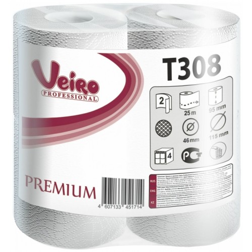Туалетная бумага в рулонах Veiro Professional Premium T308 Q2 8 рулонов по 25 м