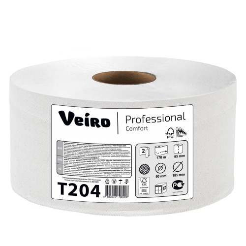 Туалетная бумага в рулонах Veiro Professional Comfort Т204 Q2 12 рулонов по 170 м