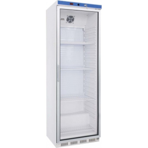 Шкаф холодильный формата 50,2*44 см объемом 350 л со стеклянный дверью, эмалированный Koreco HR400G
