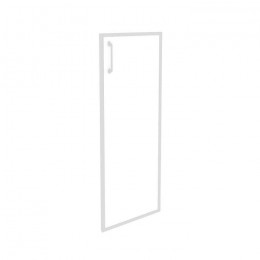 Дверь для шкафа стеклянная Onix лакобель в раме средняя O.SR-2(R) white