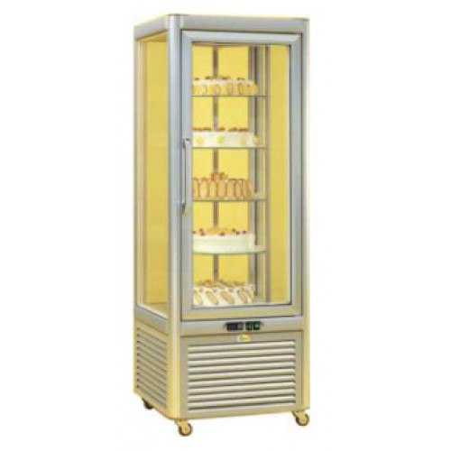 Витрина холодильная напольная, ротационная объемом 400 л, с 5 полками, с подсветкой Tecfrigo Prisma 400 TNV-PG