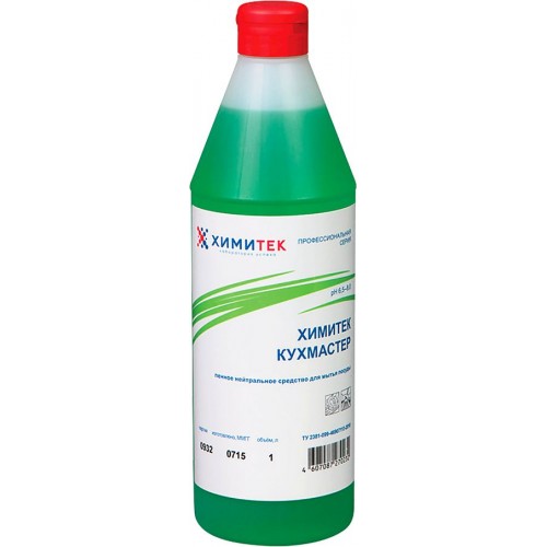Химитек Кухмастер, 1 л, 070105, концентрированное жидкое пенное нейтральное средство для мытья посуды